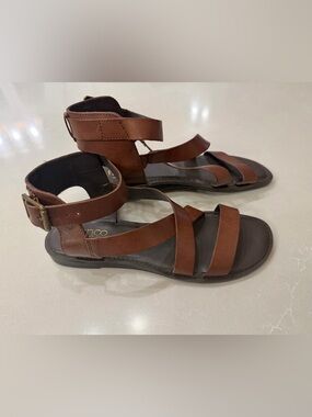 Franco Sarto Brown Leather Gladiator Sandals